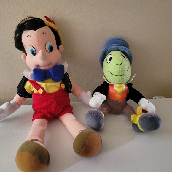 Disney Other - Vintage Pinocchio and Jiminy Cricket Plush Toys
